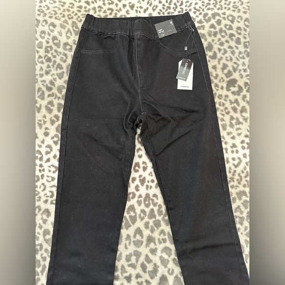 Express Skinny High Rise Supersoft Knit Flex Jeans in Black Size Medium 6 8 10 - Picture 4 of 17